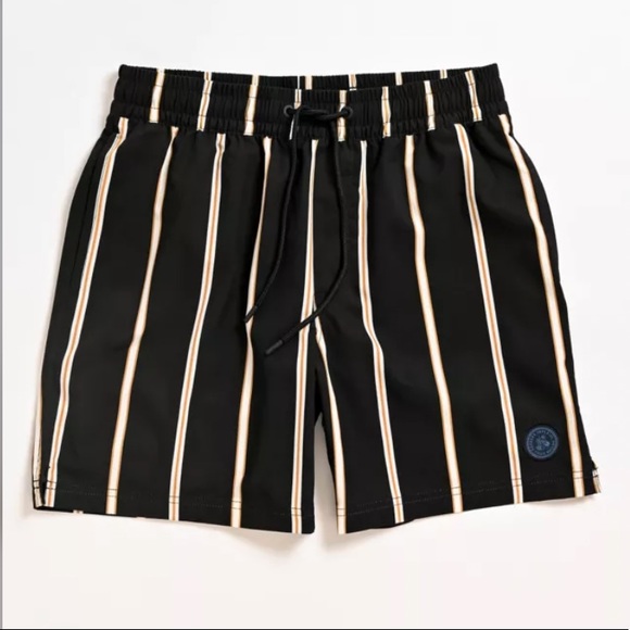 NWT Imperial Motion Tub Seeker Volley Navy Stripe Elastic Waist Shorts - Picture 9 of 10